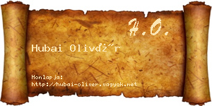 Hubai Olivér névjegykártya